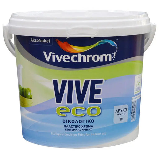 INTERIOR ECOLOGICAL PAINT 9 L WHITE COLOR FAST DRYING VIVECHROM VIVE ECO - Бели интериорни бои<<<Интериорни