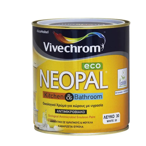 INTERIOR PAINT WHITE 0.75 L NEOPAL KITCHEN&BATHROOM VIVECHROME - Бои за влажни помещения<<<Интериорни бои<<<Подови и