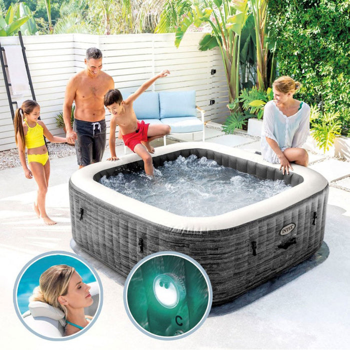 INFLATABLE JACUZZI 239X239X71CM GREYSTONE BUBBLE DELUXE INTEX 28452