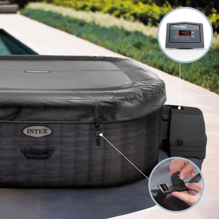 INFLATABLE JACUZZI 239X239X71CM GREYSTONE BUBBLE DELUXE INTEX 28452