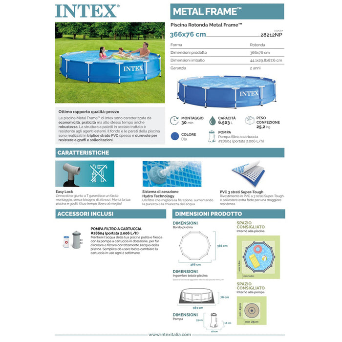 POOL F366X76CM INTEX 28212NP