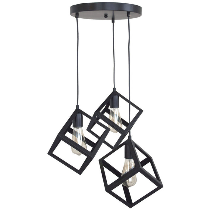CHANDELIER 3XE27 BLACK INTO LORINDA