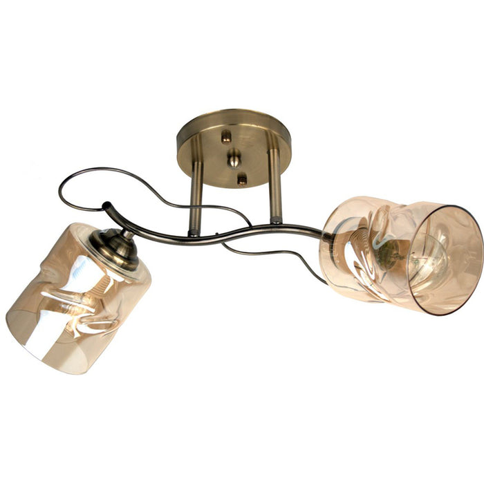 CHANDELIER 2XE27 BRASS INTO ALAN