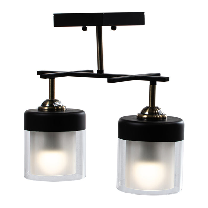 CHANDELIER 2XE27 BLACK INTO BEKY