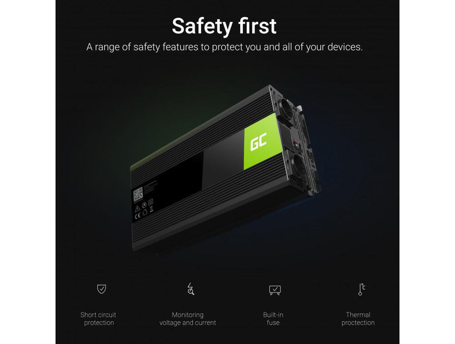 Inverter GREEN CELL 12/220V DC/AC 1500W/3000W Pure sine wave - Инвертори<<<Непрекъсваеми токозахранващи