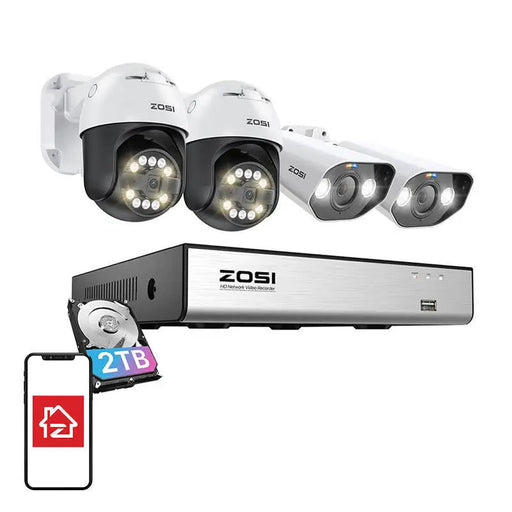 IP Camera ZOSI 2 pcs C296 WiFi 5MP & 2 pcs C182 WiFi 8MP + NVR 8ch + 2TB HDD - IP cameras<<<Smart Home<<<InnproXML