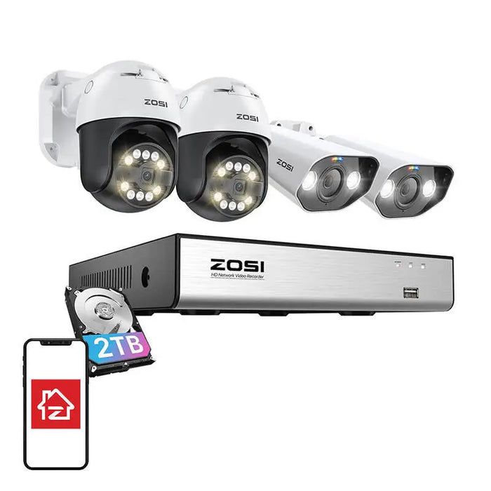 IP Camera ZOSI 2 pcs C296 WiFi 5MP & 2 pcs C182 WiFi 8MP + NVR 8ch + 2TB HDD - IP cameras<<<Smart Home<<<InnproXML