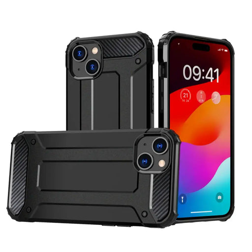iPhone 15 Hybrid Armor case - black - Cell phone cases and covers<<<HurtelXML