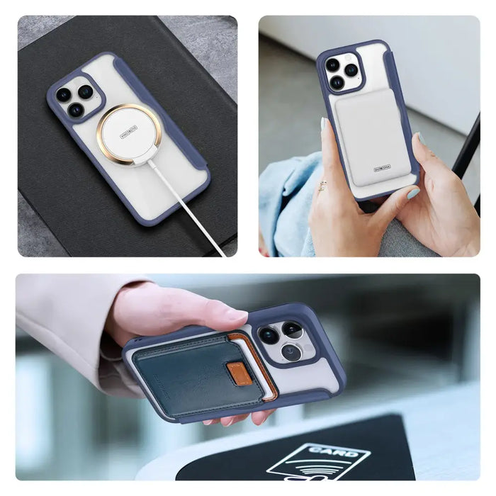 iPhone 15 Pro Magnetic MagSafe Flip Case Dux Ducis Skin X Pro - Blue - Cell phone cases and covers<<<HurtelXML