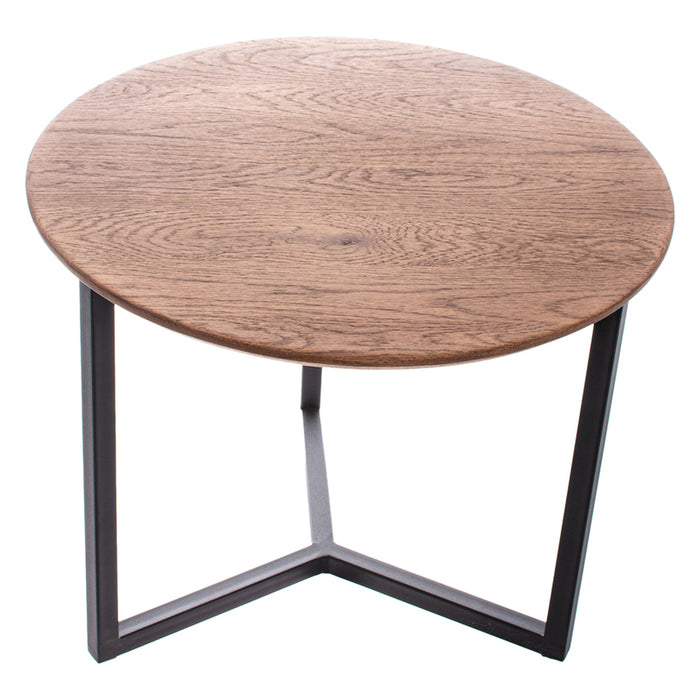 COFFEE TABLE WITH SOLID OAK TOP IPM BASIC Φ70X42 CM NATURAL