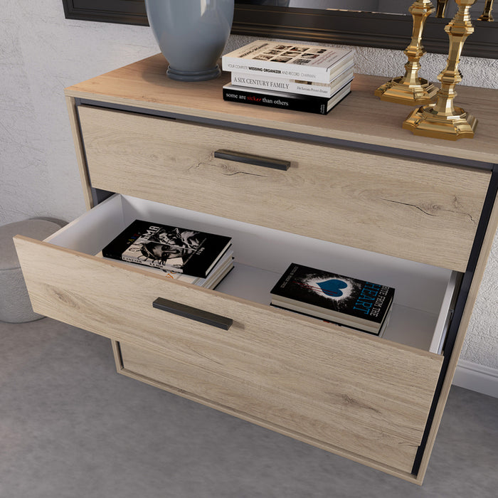 DRAWER MAURICE IRIM 83X68X44 CM OAK ARVEN/GRAPHITE
