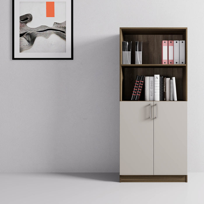 OFFICE SHELF WITH 2 DOORS AND 2 SHELVES IRIM OLIVE L OAK DYLAN/KASHMIR