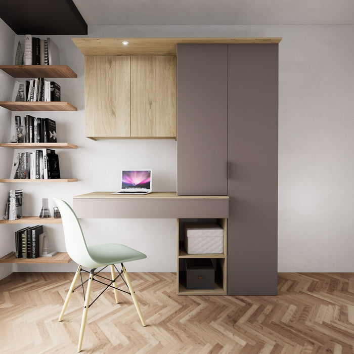WARDROBE+DESK IRIM POSITANO ARVEN SONOMA/LATTE