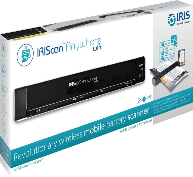 Portable scanner IRIS IRIScan Anywhere 6 Wifi, A4, USB-C, Black