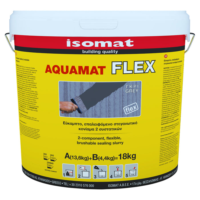 TWO-COMPONENT WATERPROOFING ISOMAT AQUAMAT-FLEX GREY
