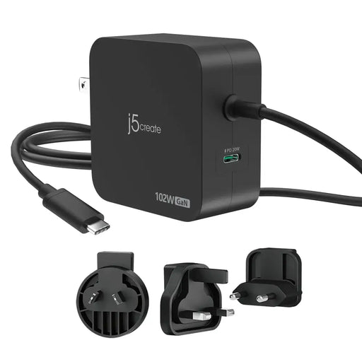 j5create JUP25102V Charger 220V- GaN 102W USB-C 2 ports- for laptops tablets phones - Захранвания за лаптопи<<<Лаптопи