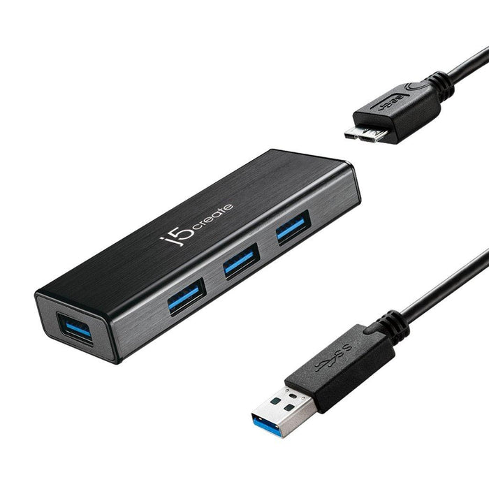 Hub 4-port J5 Create JUH340, USB 3.0, 1:4, Black