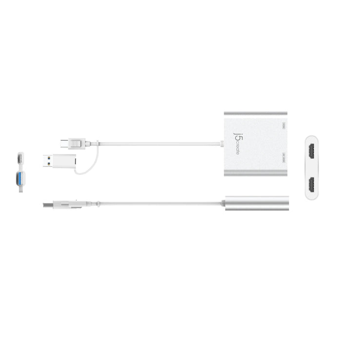 Adapter j5create JCA365, For 2 monitors, USB-C - 2 x HDMI
