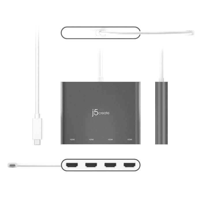 Adapter j5create JCA366, For 4 monitors, USB-C - 4 x HDMI