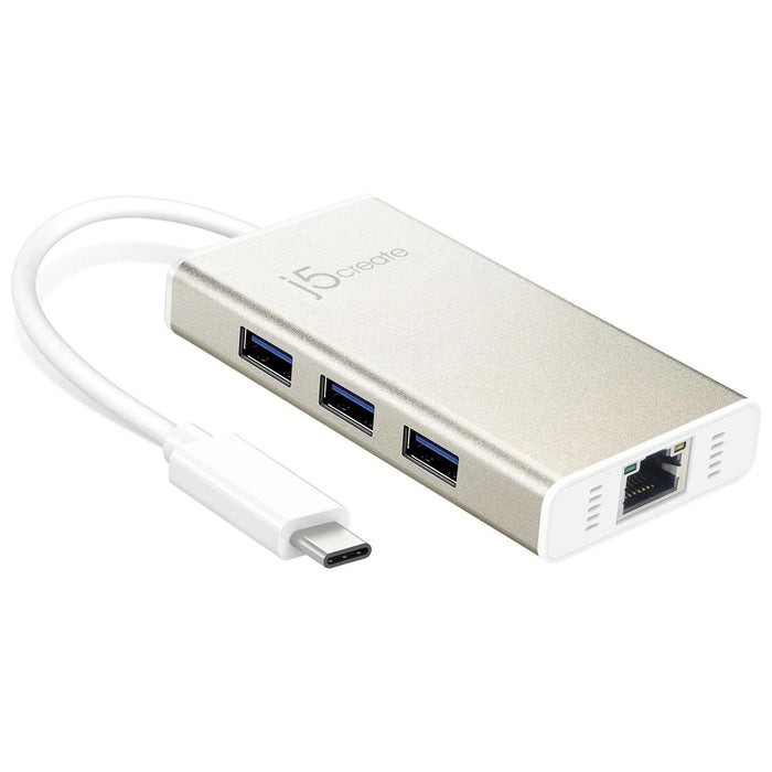 Hub 3-port J5create JCH471, USB-C 3.1, USB-A 3.0, Gigabit Ethernet