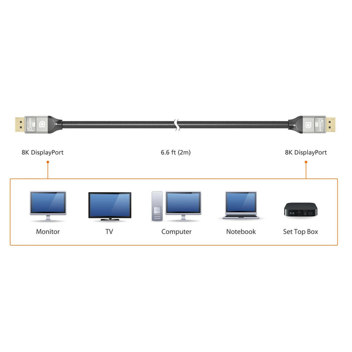 Cable j5create JDC43, DP male - DP male, 8K, 2 m