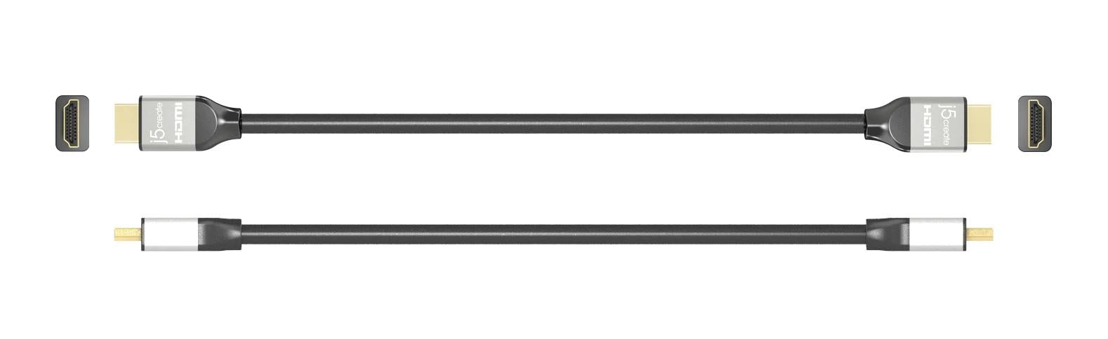 Cable j5create JDC52, HDMI male - HDMI male, Ethernet, 4K, 2 m