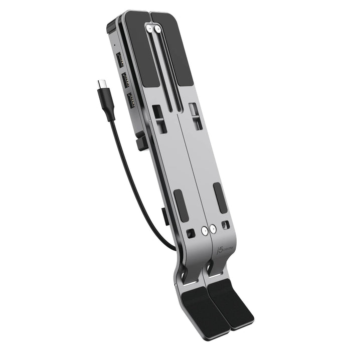 Laptop stand j5create JTS223, 4 port USB-C hub, Aluminum