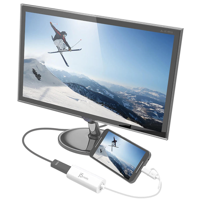 Video adapter j5create JUA165C, For Android, USB-C/USB-B male - HDMI female, White