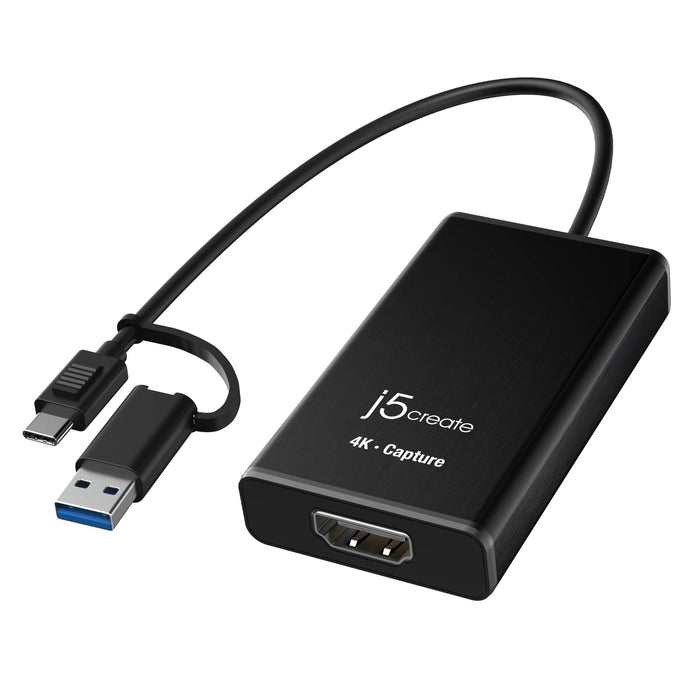 Capture adapter j5create JVA11, HDMI - USB-C, 4K, Black