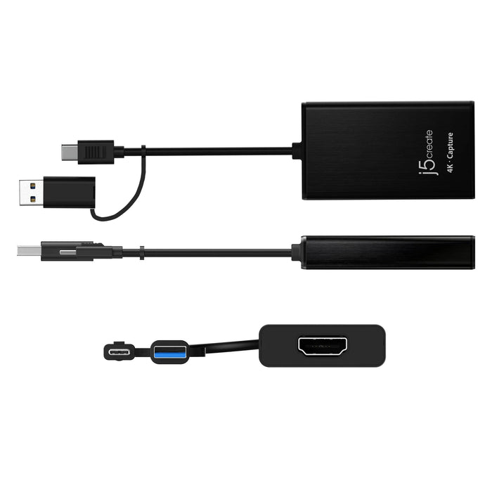 Capture adapter j5create JVA11, HDMI - USB-C, 4K, Black