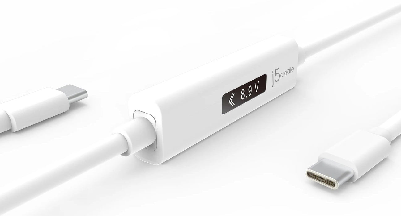 j5create JUCP14 Charging Cable, Power Meter, USB-C