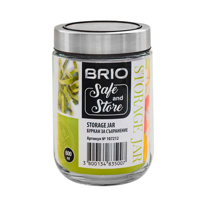 JAR WITH TRANSPARENT LID 600ML 9X9X15CM BRIO STORAGE JAR - Буркани и продукти за консервиране<<<Домашни