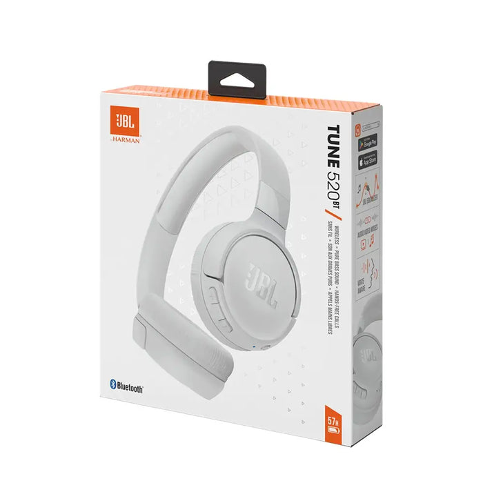 JBL Tune 520BT wireless on-ear Bluetooth 5.3 headphones - white - Headphones and speakers<<<HurtelXML&&&Headsets<<<JBL