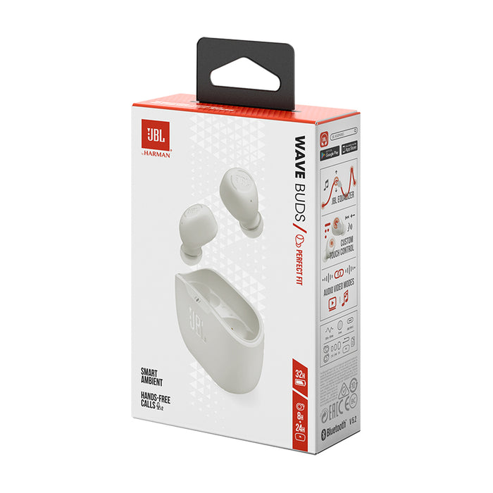 JBL Wave Buds In-Ear Headphones - White