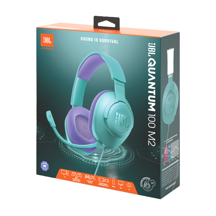 Gaming headphones JBL Quantum 100M2 Cyan