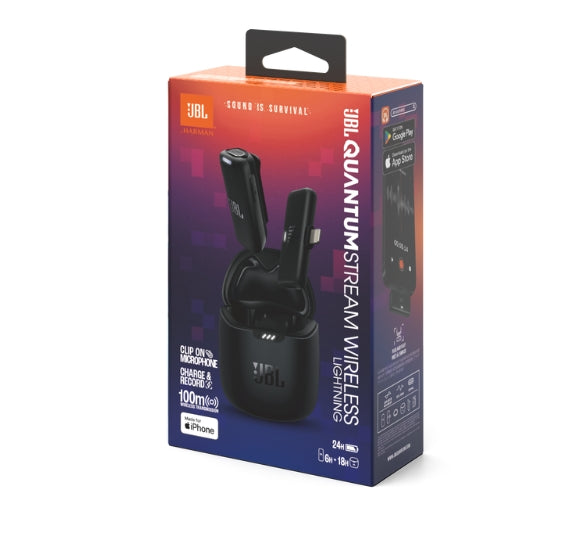 JBL QUANTUM Stream Wireless Lightning - Wearable wireless streaming microphone for lighting connection