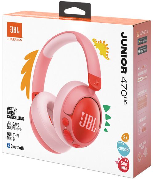 JBL JR470NC Bluetooth Wireless On-Ear Headphones for Kids Pink EU