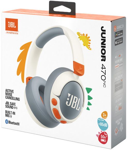 JBL JR470NC Bluetooth Wireless On-Ear Headphones for Kids White EU