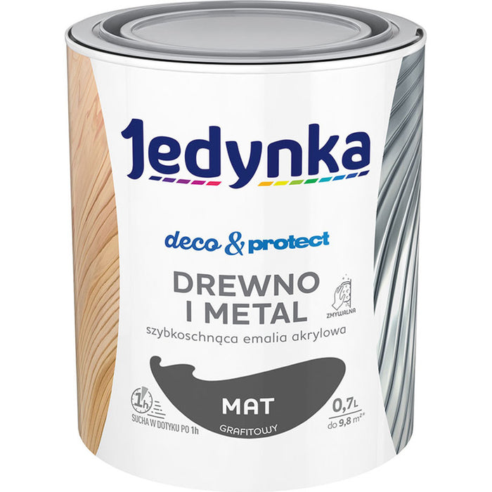 FAST DRYING ACRYLIC ENAMEL LACQUER GRAPHITE MATTE 700 ML JEDYNKA