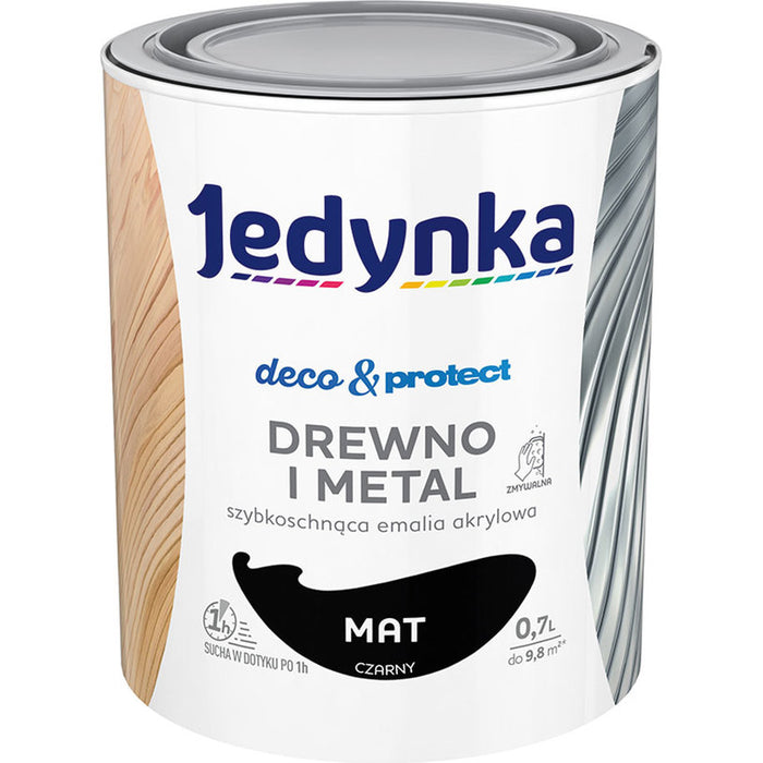 QUICK DRY ACRYLIC ENAMEL LACQUER MATTE BLACK 700 ML JEDYNKA