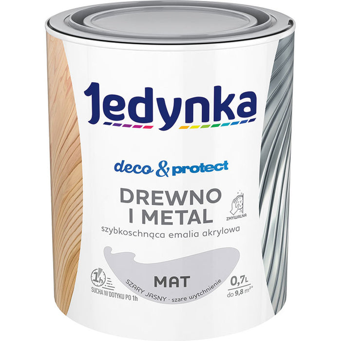 QUICK DRY ACRYLIC ENAMEL LACQUER LIGHT GRAY MATTE 700 ML JEDYNKA