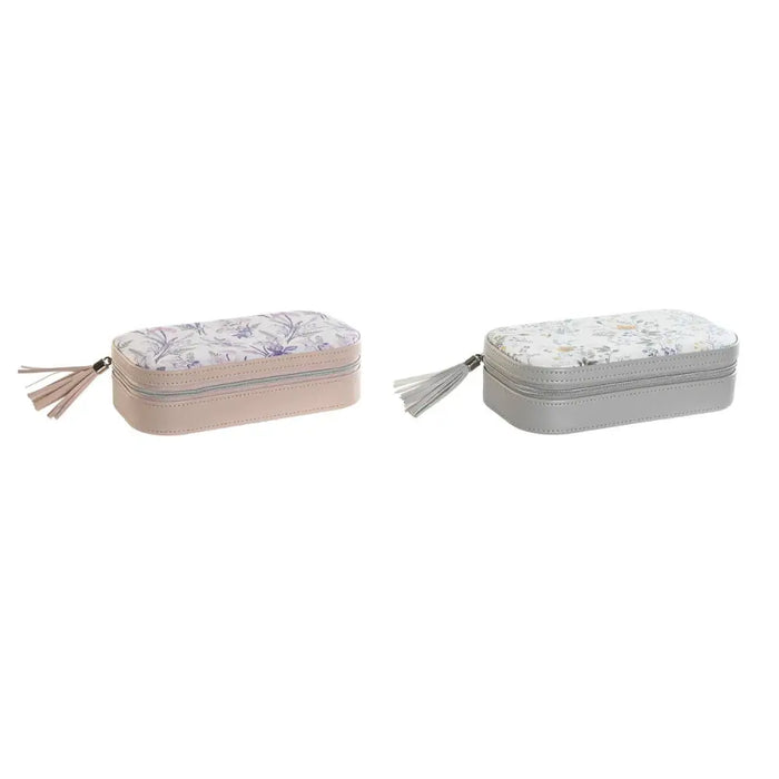 Jewelry box DKD Home Decor White Grey Lilac Light Pink Polyurethane Mirror 18,5 x 10 x 5 cm (2 Units) - Декорация и