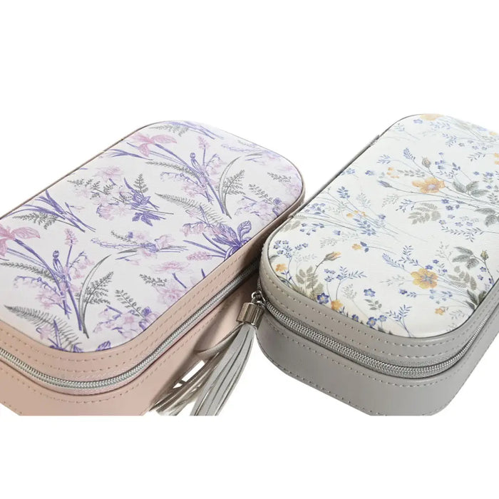 Jewelry box DKD Home Decor White Grey Lilac Light Pink Polyurethane Mirror 18,5 x 10 x 5 cm (2 Units) - Декорация и