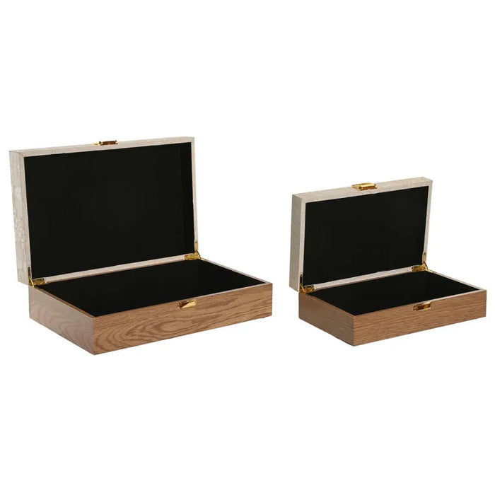 Jewelry box Home ESPRIT White Natural Wood (2 Units) - Декорация и Осветление<<<Дом Градина<<<BigBuy&&&Други артикули