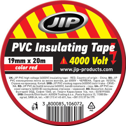 PVC INSULATING TAPE JIP RED 20 M