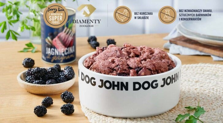 JOHN DOG Berry Line Lamb with blackberries - wet dog food - 800g
