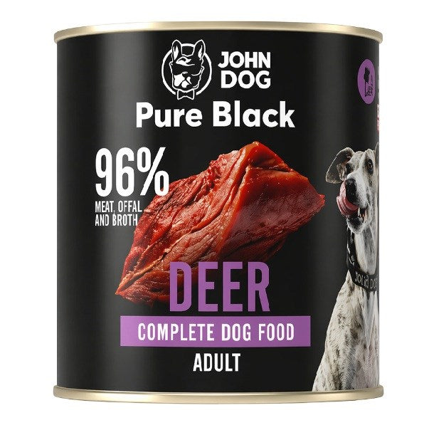 JOHN DOG Pure Black deer - wet dog food - 800g