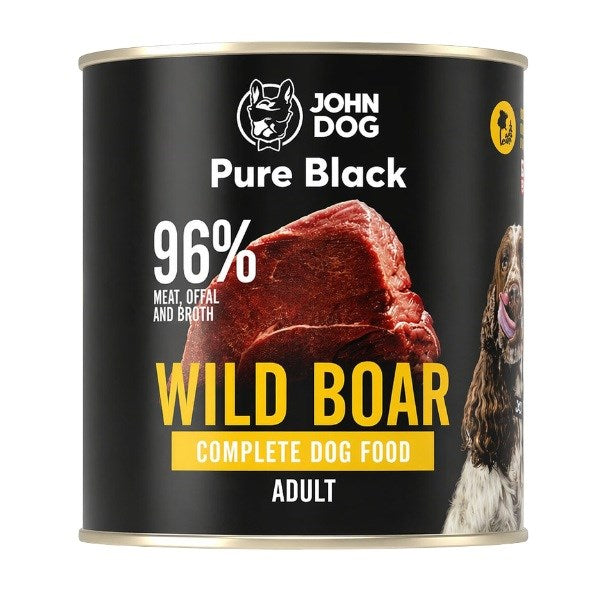 JOHN DOG Pure Black Wild boar - wet dog food - 800g