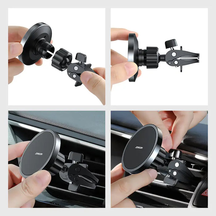 Joyroom Car Magnetic Holder Qi Wireless Inductive Charger 15W (MagSafe Compatible for iPhone) Black (JR-ZS240) - Cell
