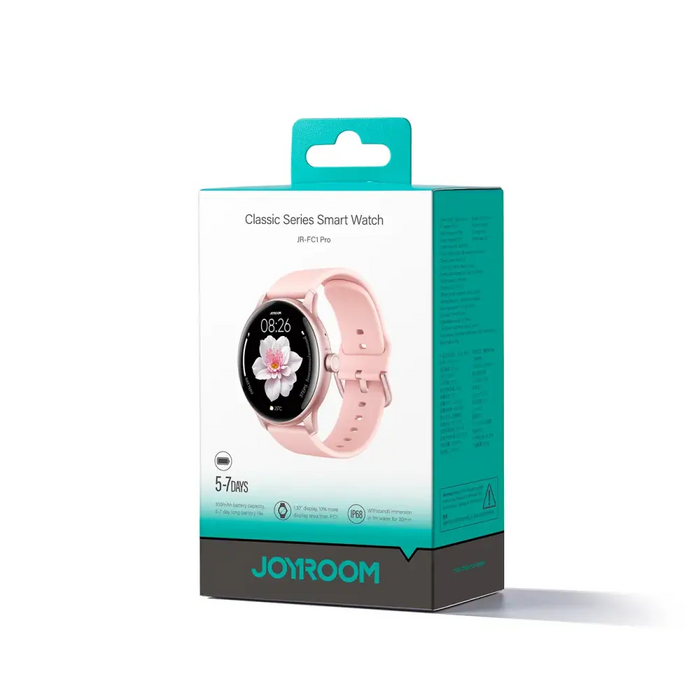 Joyroom Classis Series JR-FC1 Smartwatch with Call Answering Function / IP68 Protection - Pink - Smart watch